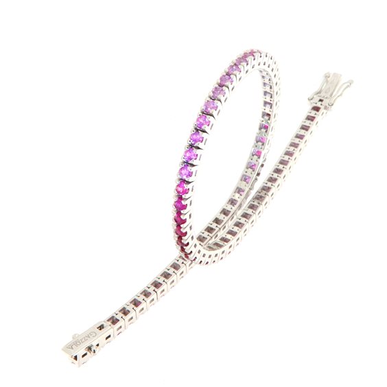 Bracciale Gazzola Tennis in Oro bianco Zaffiro rosa 3.79 Ct BT009*..4DP0BLU - BT009*..4DP0BLU